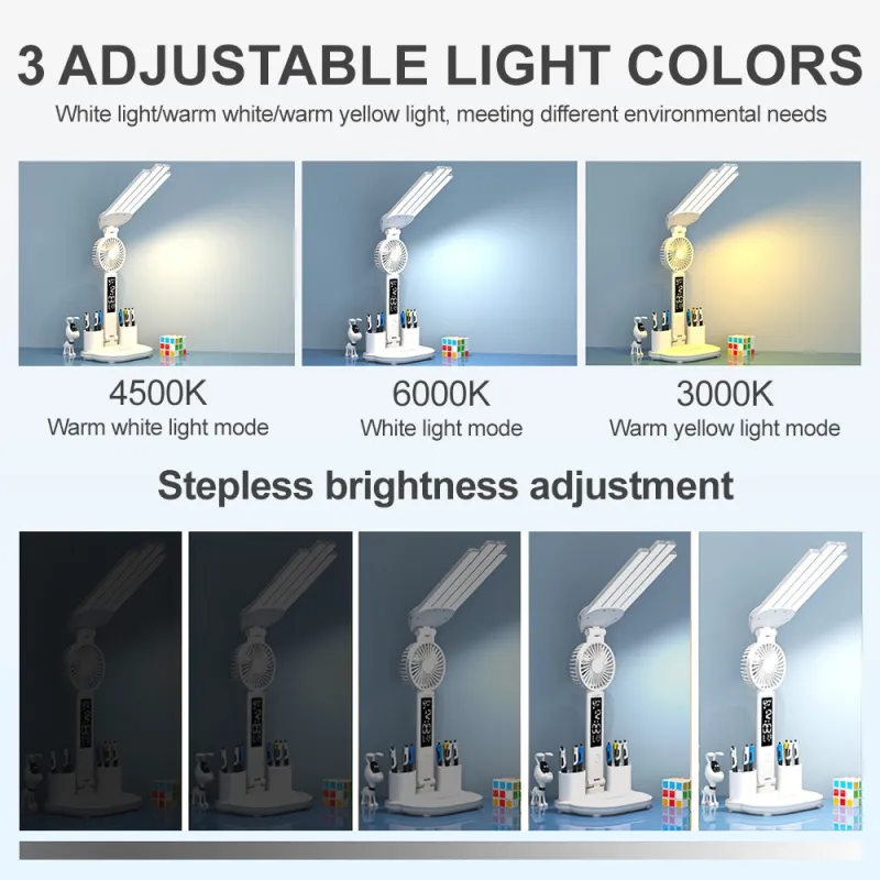 Three adjustable light colors with step-less brightness