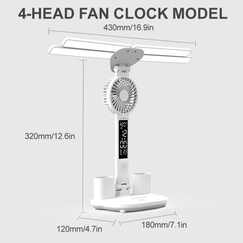 Desk lamp display and phone holder setup